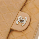 Chanel Medium Classic Vintage Double Flap Bag Beige Quilted Lambskin With Silver-Tone Hardware