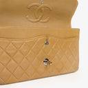 Chanel Medium Classic Vintage Double Flap Bag Beige Quilted Lambskin With Silver-Tone Hardware