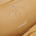 Chanel Medium Classic Vintage Double Flap Bag Beige Quilted Lambskin With Silver-Tone Hardware