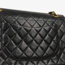 Chanel Medium Classic Vintage Double Flap Bag Black Quilted Lambskin 24K Gold-Plated Hardware