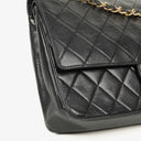 Chanel Medium Classic Vintage Double Flap Bag Black Quilted Lambskin 24K Gold-Plated Hardware