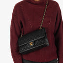 Chanel Medium Classic Vintage Double Flap Bag Black Quilted Lambskin 24K Gold-Plated Hardware