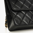 Chanel Medium Classic Vintage Double Flap Bag Black Quilted Lambskin 24K Gold-Plated Hardware
