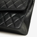 Chanel Medium Classic Vintage Double Flap Bag Black Quilted Lambskin 24K Gold-Plated Hardware