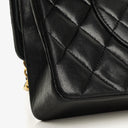 Chanel Medium Classic Vintage Double Flap Bag Black Quilted Lambskin 24K Gold-Plated Hardware