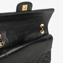 Chanel Medium Classic Vintage Double Flap Bag Black Quilted Lambskin 24K Gold-Plated Hardware