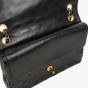 Chanel Medium Classic Vintage Double Flap Bag Black Quilted Lambskin 24K Gold-Plated Hardware