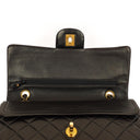 Chanel Medium Classic Vintage Double Flap Bag Black Quilted Lambskin With 24K Gold-Plated Hardware