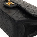 Chanel Medium Classic Vintage Double Flap Bag Black Quilted Lambskin With 24K Gold-Plated Hardware