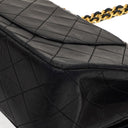 Chanel Medium Classic Vintage Double Flap Bag Black Quilted Lambskin With 24K Gold-Plated Hardware