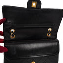 Chanel Medium Classic Vintage Double Flap Bag Black Quilted Lambskin With 24K Gold-Plated Hardware
