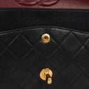 Chanel Medium Classic Vintage Double Flap Bag Black Quilted Lambskin With 24K Gold-Plated Hardware