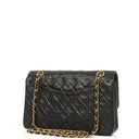 Chanel Medium Classic Vintage Double Flap Bag Black Quilted Lambskin With 24K Gold-Plated Hardware