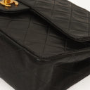 Chanel Medium Classic Vintage Double Flap Bag Black Quilted Lambskin With 24K Gold-Plated Hardware