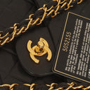 Chanel Medium Classic Vintage Double Flap Bag Black Quilted Lambskin With 24K Gold-Plated Hardware