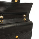 Chanel Medium Classic Vintage Double Flap Bag Black Quilted Lambskin With 24K Gold-Plated Hardware