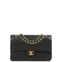 Chanel Medium Classic Vintage Double Flap Bag Black Quilted Lambskin With 24K Gold-Plated Hardware