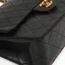 Chanel Medium Classic Vintage Double Flap Bag Black Quilted Lambskin With 24K Gold-Plated Hardware