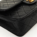 Chanel Medium Classic Vintage Double Flap Bag Black Quilted Lambskin With 24K Gold-Plated Hardware