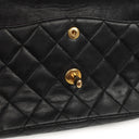 Chanel Medium Classic Vintage Double Flap Bag Black Quilted Lambskin With 24K Gold-Plated Hardware
