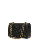 Chanel Medium Classic Vintage Double Flap Bag Black Quilted Lambskin With 24K Gold-Plated Hardware