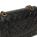Chanel Medium Classic Vintage Double Flap Bag Black Quilted Lambskin With 24K Gold-Plated Hardware
