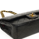 Chanel Medium Classic Vintage Double Flap Bag Black Quilted Lambskin With 24K Gold-Plated Hardware
