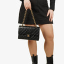 Chanel Medium Classic Vintage Double Flap Bag Black Quilted Lambskin With 24K Gold-Plated Hardware