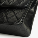 Chanel Medium Classic Vintage Double Flap Bag Black Quilted Lambskin With 24K Gold-Plated Hardware