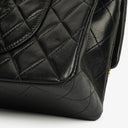 Chanel Medium Classic Vintage Double Flap Bag Black Quilted Lambskin With 24K Gold-Plated Hardware