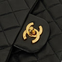 Chanel Medium Classic Vintage Double Flap Bag Black Quilted Lambskin With 24K Gold-Plated Hardware