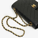 Chanel Medium Classic Vintage Double Flap Bag Black Quilted Lambskin With 24K Gold-Plated Hardware