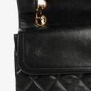 Chanel Medium Classic Vintage Double Flap Bag Black Quilted Lambskin With 24K Gold-Plated Hardware