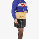 Chanel Medium Classic Vintage Double Flap Bag Neutral Beige Quilted Lambskin 24K Gold-Plated Hardware