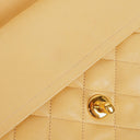 Chanel Medium Classic Vintage Double Flap Bag Neutral Beige Quilted Lambskin 24K Gold-Plated Hardware
