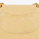Chanel Medium Classic Vintage Double Flap Bag Neutral Beige Quilted Lambskin 24K Gold-Plated Hardware