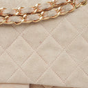 Chanel Medium Classic Vintage Double Flap Bag Suede 24K Gold-Plated Hardware