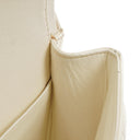 Chanel Medium Classic Vintage Double Flap Bag White Quilted Caviar Leather 24K Champagne Gold-Plated Hardware