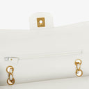Chanel Medium Classic Vintage Double Flap Bag White Quilted Lambskin 24K Gold-Plated Hardware