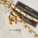 Chanel Medium Classic Vintage Double Flap Bag White Quilted Lambskin 24K Gold-Plated Hardware