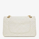 Chanel Medium Classic Vintage Double Flap Bag White Quilted Lambskin 24K Gold-Plated Hardware