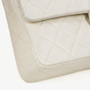Chanel Medium Classic Vintage Double Flap Bag White Quilted Lambskin 24K Gold-Plated Hardware