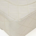 Chanel Medium Classic Vintage Double Flap Bag White Quilted Lambskin 24K Gold-Plated Hardware