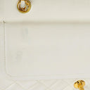 Chanel Medium Classic Vintage Double Flap Bag White Quilted Lambskin 24K Gold-Plated Hardware