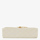 Chanel Medium Classic Vintage Double Flap Bag White Quilted Lambskin 24K Gold-Plated Hardware