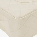 Chanel Medium Classic Vintage Double Flap Bag White Quilted Lambskin 24K Gold-Plated Hardware