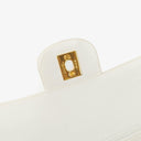 Chanel Medium Classic Vintage Double Flap Bag White Quilted Lambskin 24K Gold-Plated Hardware