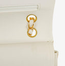 Chanel Medium Classic Vintage Double Flap Bag White Quilted Lambskin 24K Gold-Plated Hardware