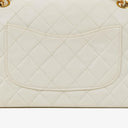Chanel Medium Classic Vintage Double Flap Bag White Quilted Lambskin 24K Gold-Plated Hardware