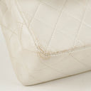 Chanel Medium Classic Vintage Double Flap Bag White Quilted Lambskin 24K Gold-Plated Hardware